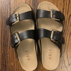 Able Whitney Black Buckle Sandals
